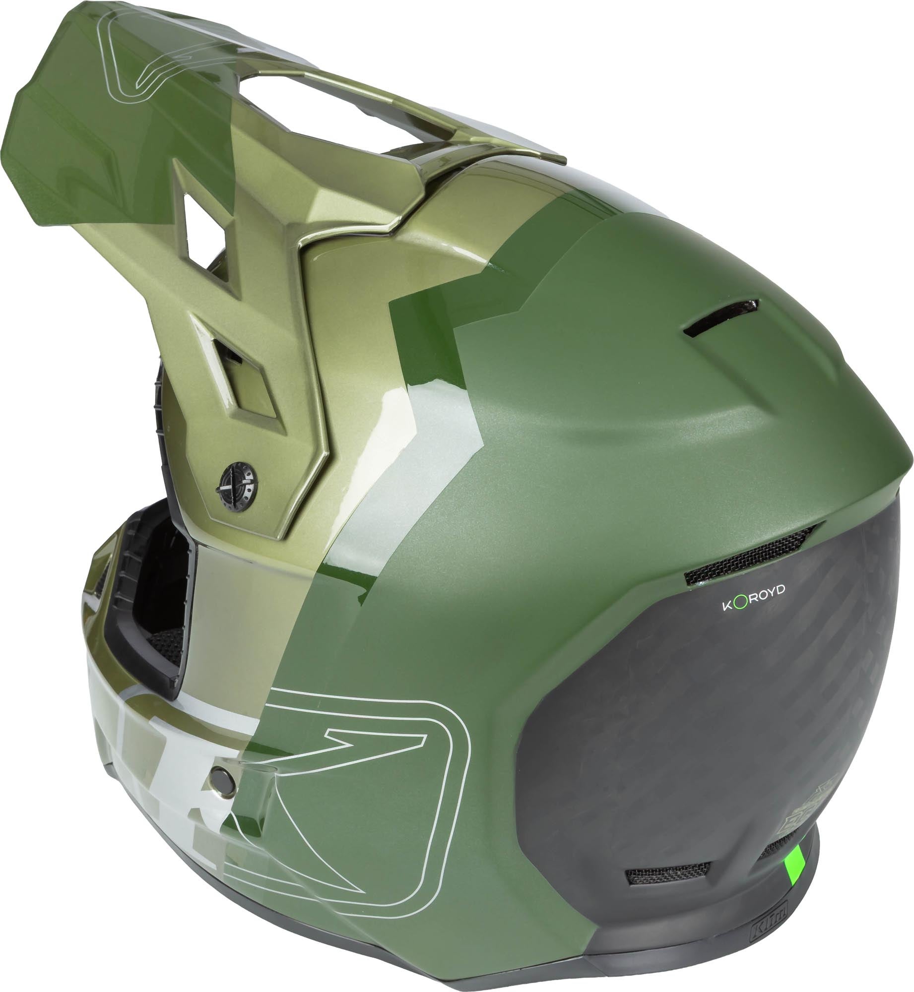 Klim F3 Carbon Pro Casque de motocross Vert foncé/vert clair 2XL Figure 3