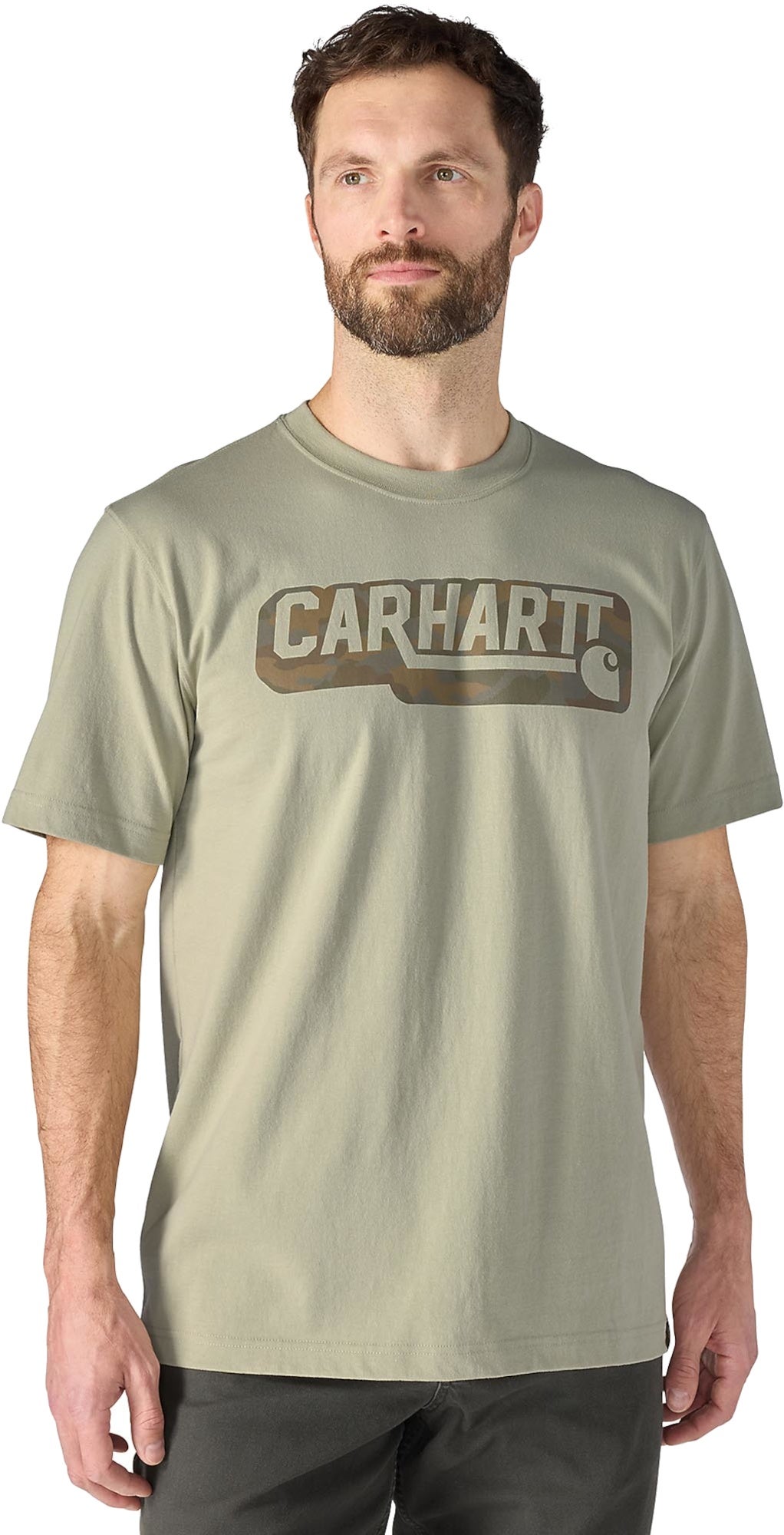 Carhartt Irvine Relaxed Camo Logo T-shirt Khaki L Figuur 2