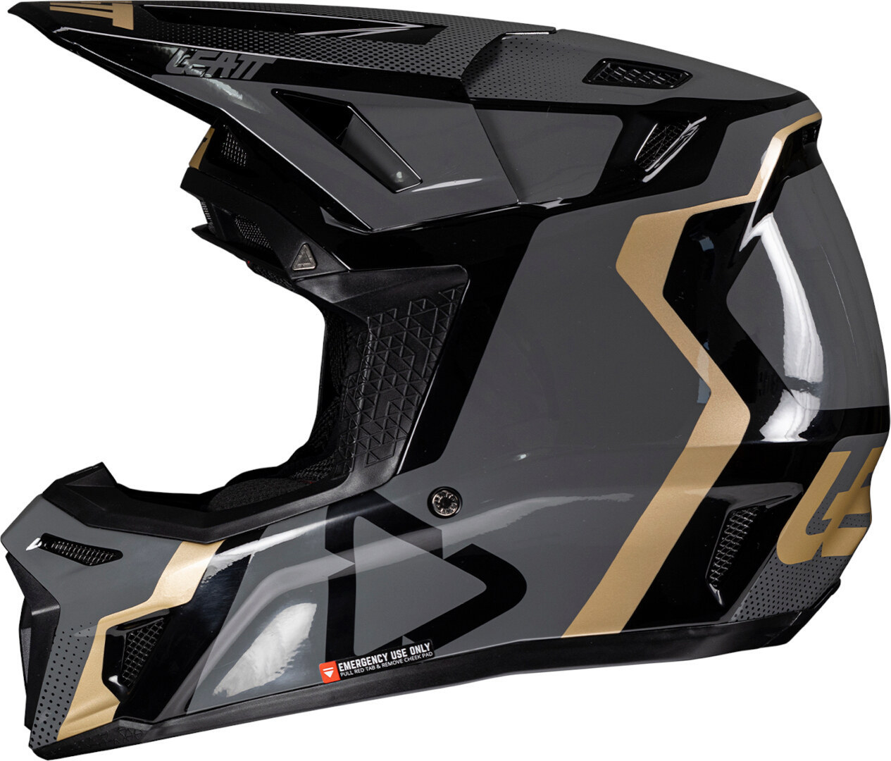 Leatt 8.5 2025 Cască de motocross cu ochelari de protecție Negru/Gri/Auriu L Figura 4