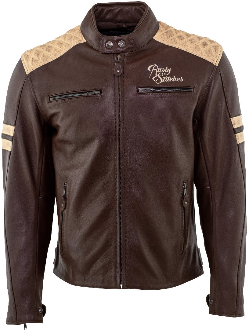 Rusty Stitches Jari Motorcycle Leather Jacket brown 4XL Figure 1
