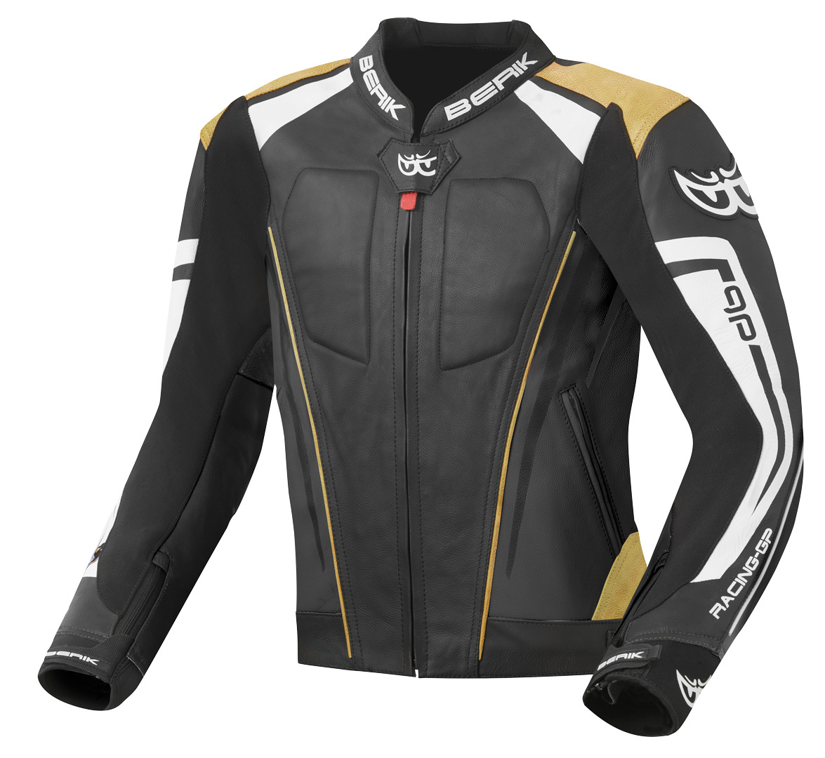 Berik Striper Evo Motorcycle Leather Jacket black/bronze 56 Figure 1