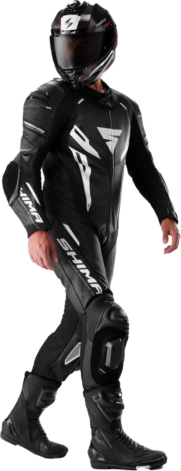 SHIMA Mission RS One Piece Motorcycle Leather Suit black/white 46 Figure 4