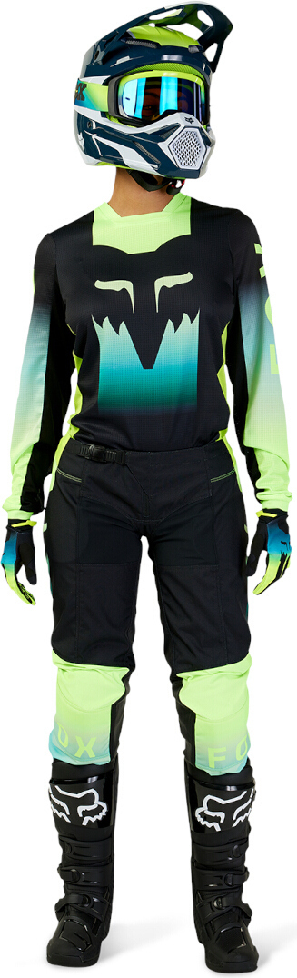 FOX 180 Flora Motocrossbyxor för damer svart/grön 2 Figur 7