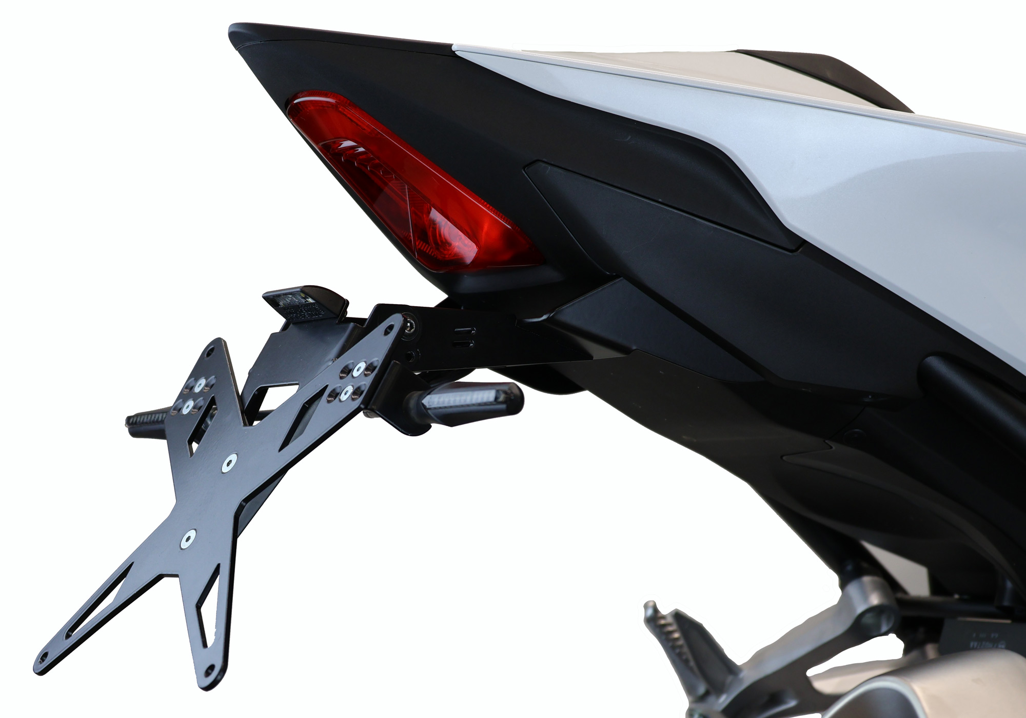 PROTECH registreringsskyltshållarsats inklusive reflektor och platta lätt rostfritt stål/pulverlackerad aluminium svart Figur 1
