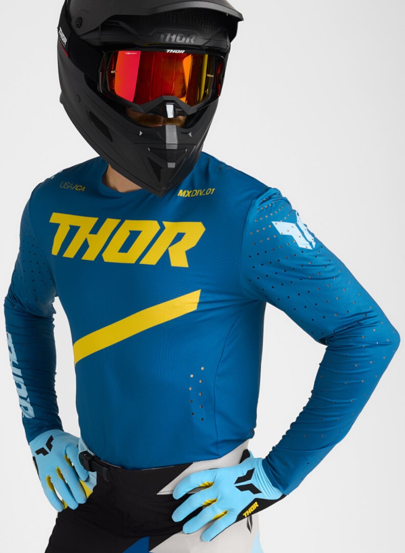 Thor Sportmode Brave Motocross trøje blå/gul XXL Figur 9
