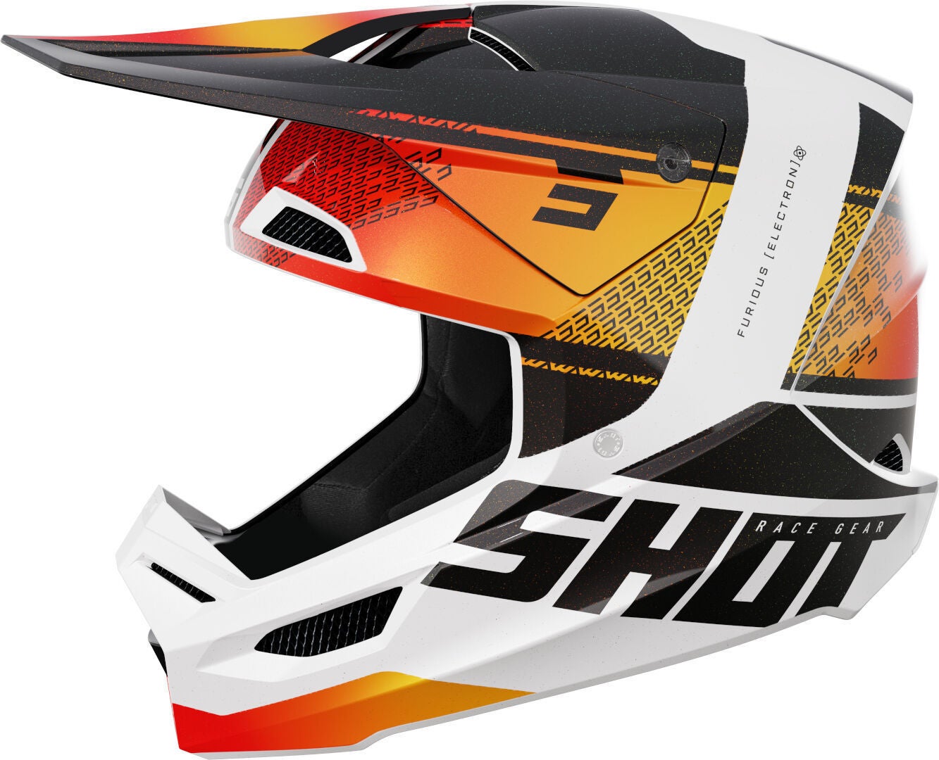 Shot Furious Electron Casque de motocross orange/blanc XL (61/62) Figure 1