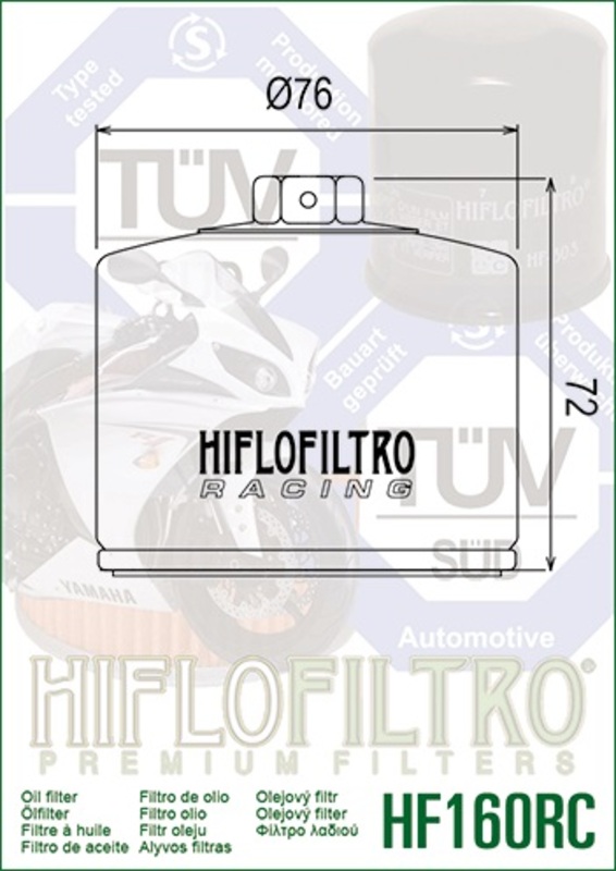 Hiflofiltro Filtru de ulei pentru curse - HF160RC Figura 3