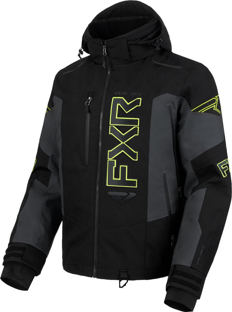 FXR Helium X 2-in-1 2025 Snowmobile Jacket black/grey/yellow M Figure 1