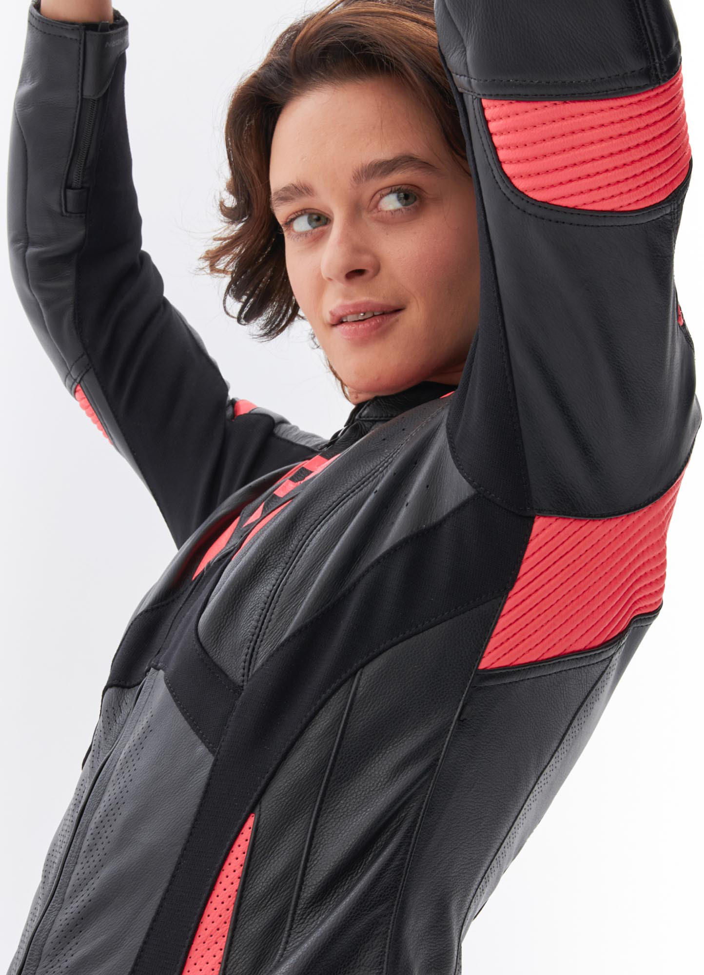 Rebelhorn Rebel Damers motorcykelskinnjacka Svart/rosa 40 Figur 5