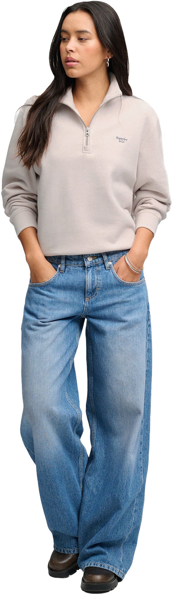 Superdry & Co Signature Ladies Sweatshirt grey XS Figure 6