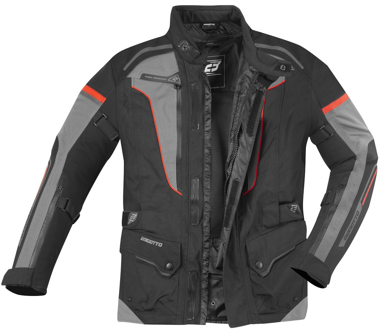 Bogotto Shado Laminated 2in1 waterproof Motorcycle Textile Jacket black/grey/red XL Figure 5