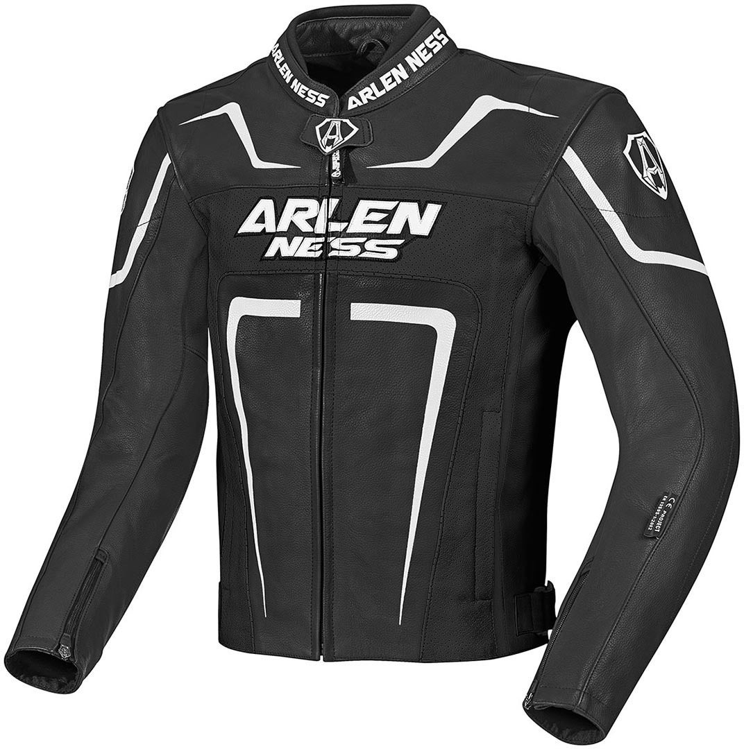 Arlen Ness Motegi オートバイ Leatherjacket 黒/白 54 図1