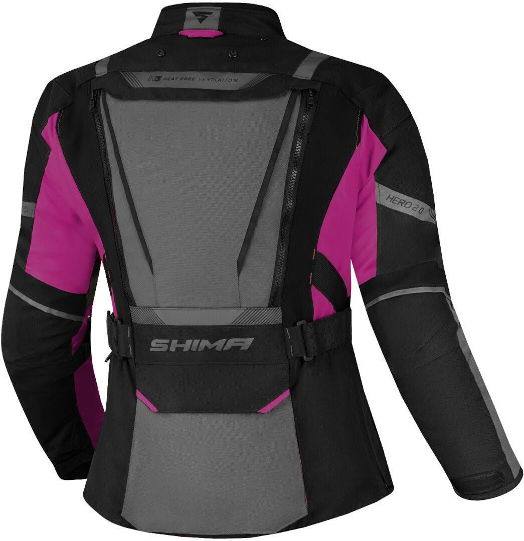 SHIMA Hero 2.0 imperméable à l’eau dames moto textile veste Noir/Fuchsia M Figure 2