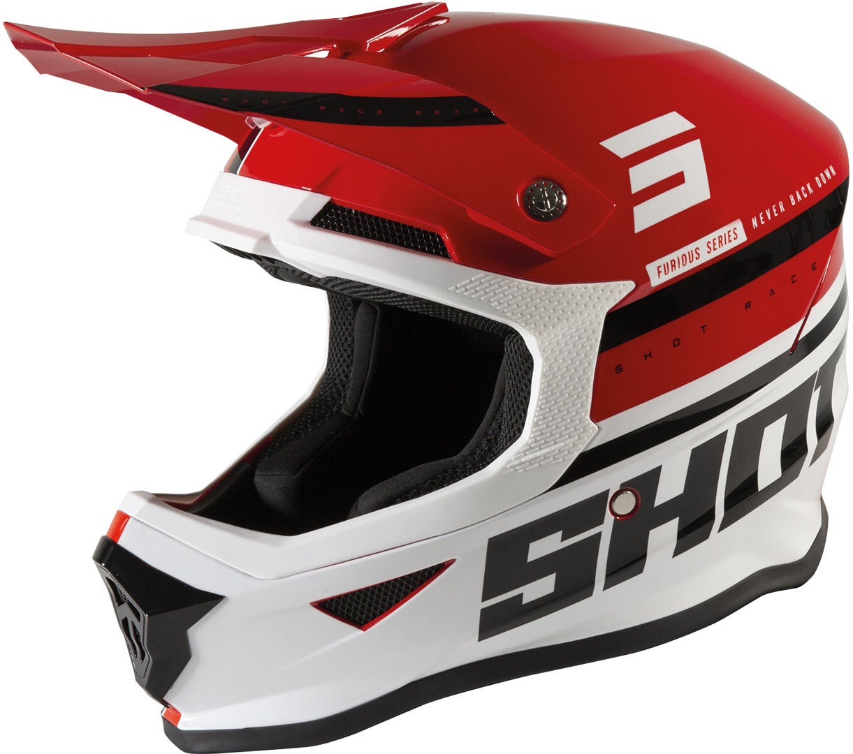 Shot Furious Shining Casco Motocross rosso M (57/58) Figura 1
