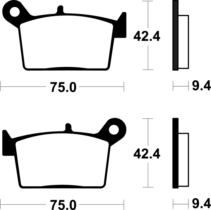 TECNIUM Sintrade metallbromsbelägg - MA498 Figur 2