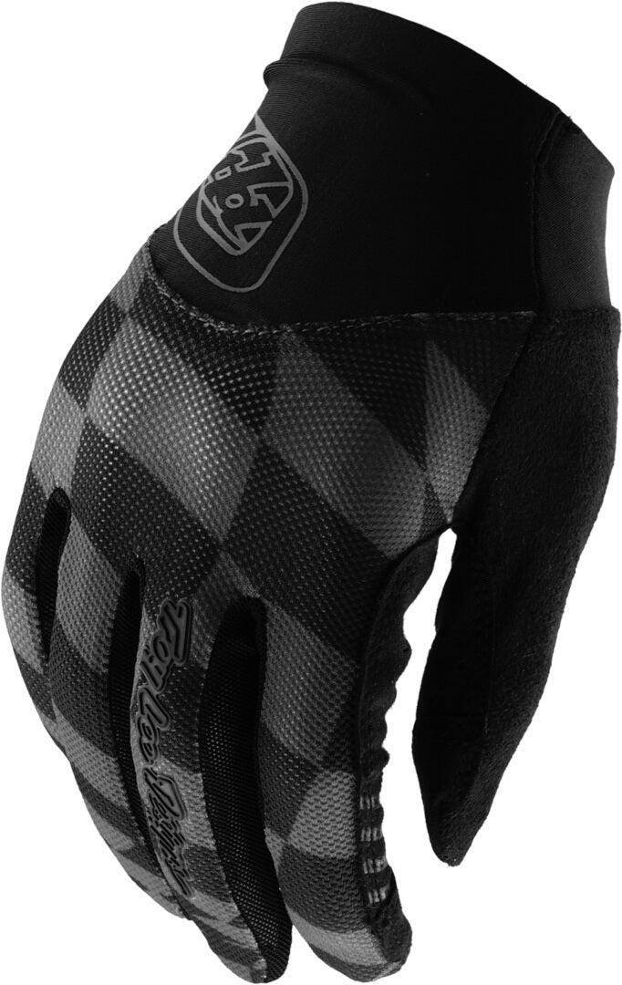 Troy Lee Designs Ace Twisted Checkers Ladies Cykelhandsker sort/grå XL Figur 1