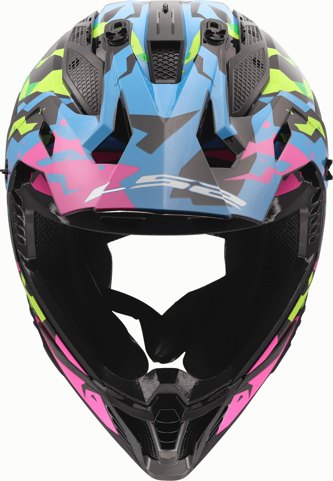 LS2 MX708 Fast II Grotesk Motocross Helm blau/grün S (55/56) Abbildung 9