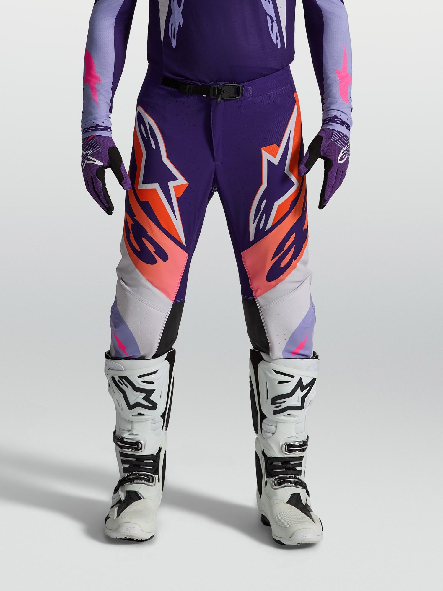 Alpinestars Supertech Dyna Motokrosa bikses violeta/rozā 34 6. attēls