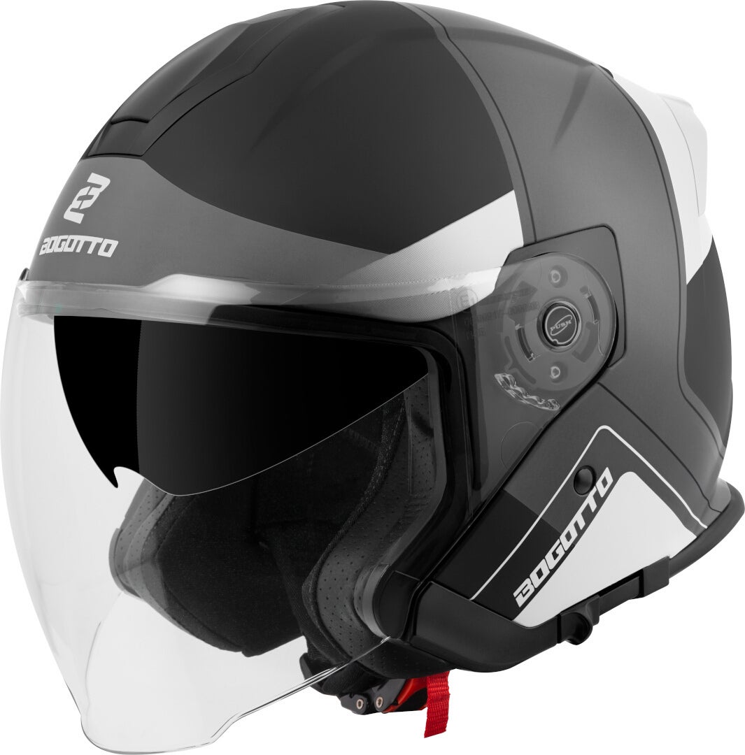 Bogotto Women's Black Matt/Grey/White H586 City-B Jet Helmet