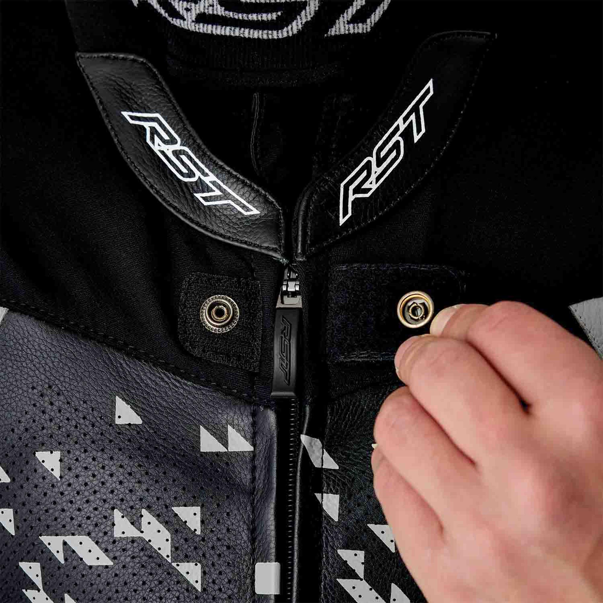 RST Pro Series D3O Airbag geperforeerd eendelig leren motorfietspak Zwart/zilver 52 Figuur 5