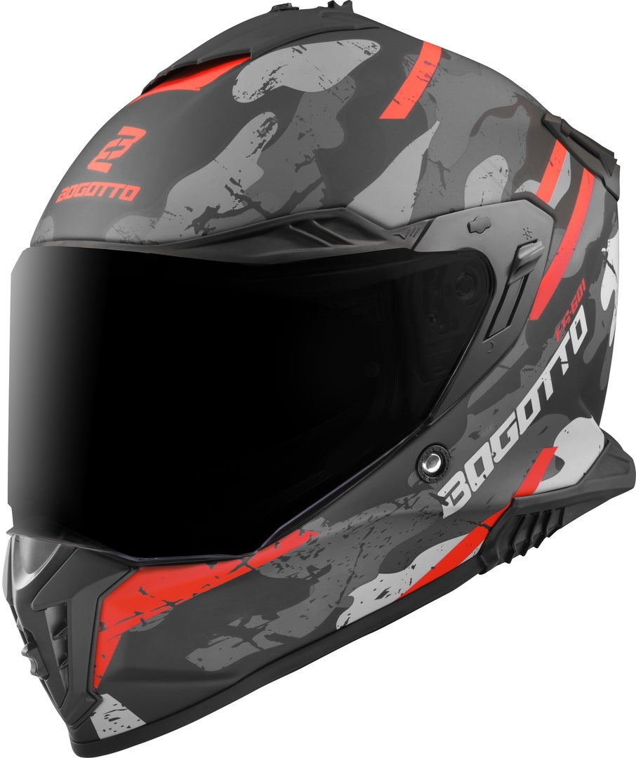 Bogotto FG-601 Sniper Enduro hjelm i glasfiber sort mat/grå/orange S Figur 3
