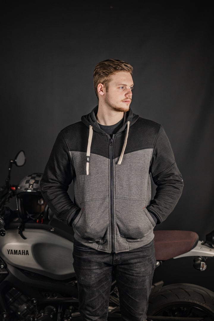 Merlin Hurley Giacca con cappuccio con zip da moto Grigio scuro/nero M Figura 6