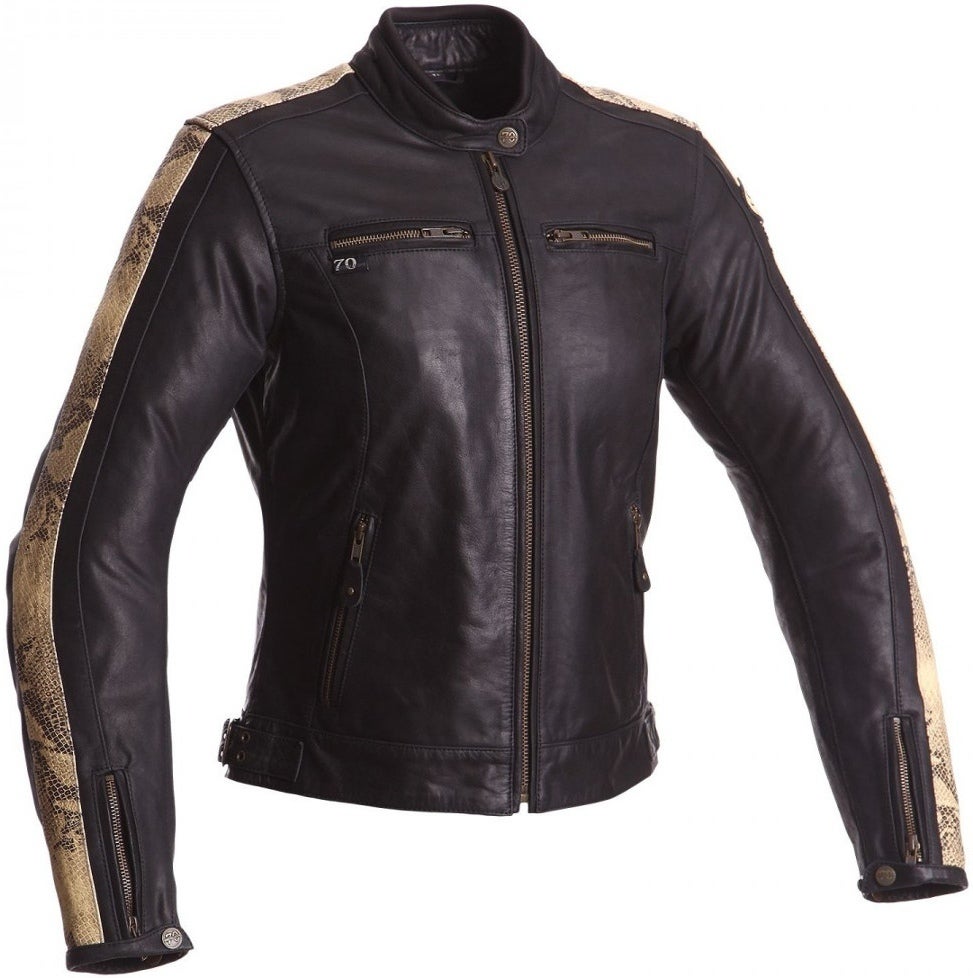 Segura Nygma Damen Motorrad Lederjacke schwarz/beige 44 Abbildung 1