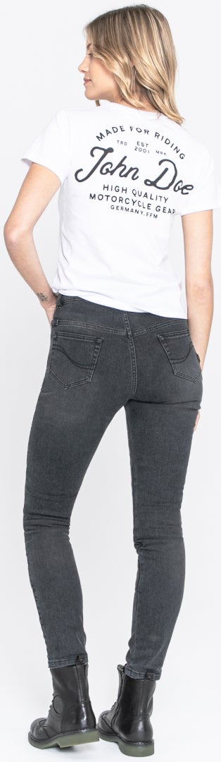 John Doe Jane High Mono XTM Dame Motorcykel Jeans Sort vask 25/34 Figur 9