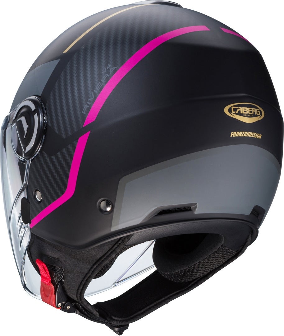 Caberg Riviera V4 X Geo Jet hjelm sort mat/pink M (57/58) Figur 2