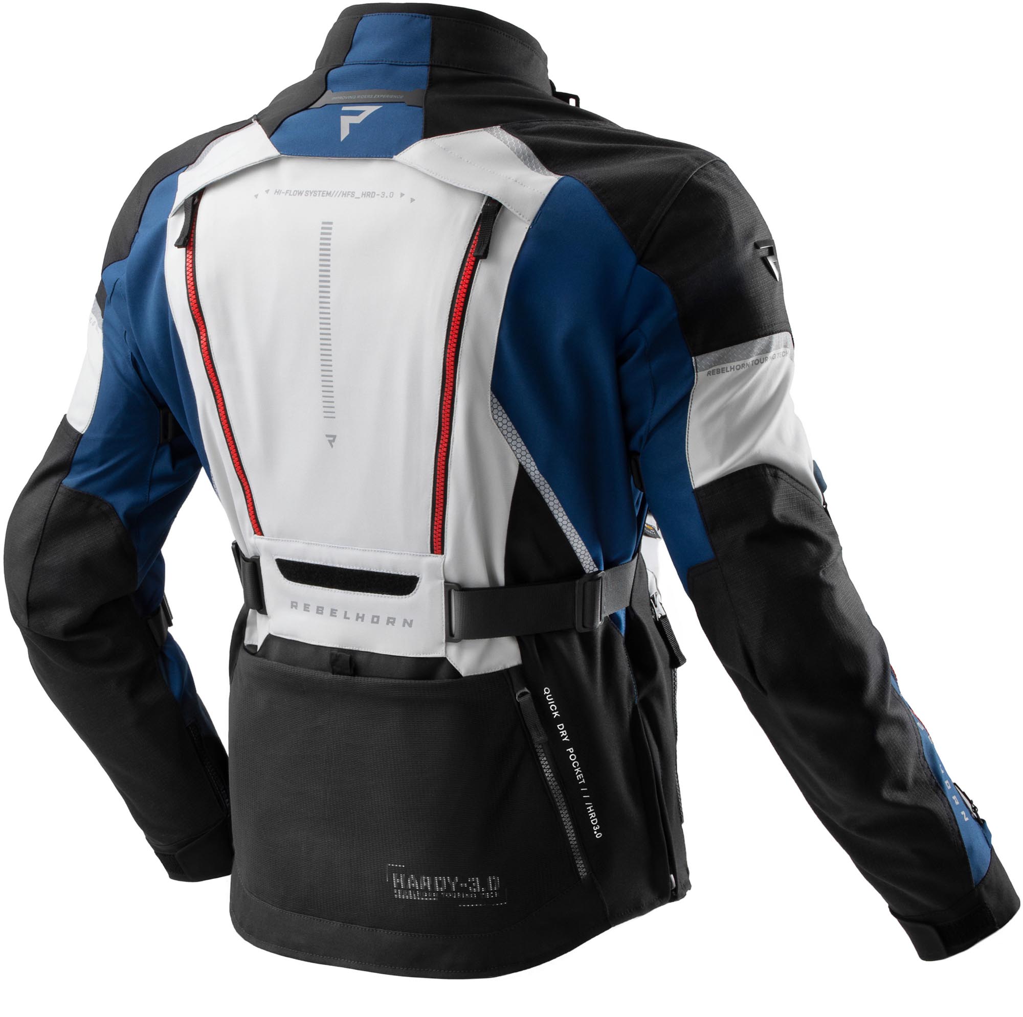 Rebelhorn Hardy 3.0 waterproof Motorcycle Textile Jacket grey/blue/red M Figure 2