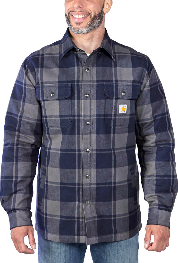 Carhartt Heavyweight Flannel Sherpa Skjorta blått S Figur 4