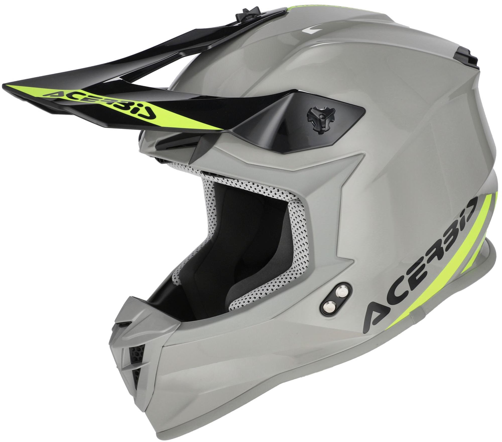 Acerbis Linear Solid Capacete de motocross Cinza claro/néon L (59/60) Figura 1