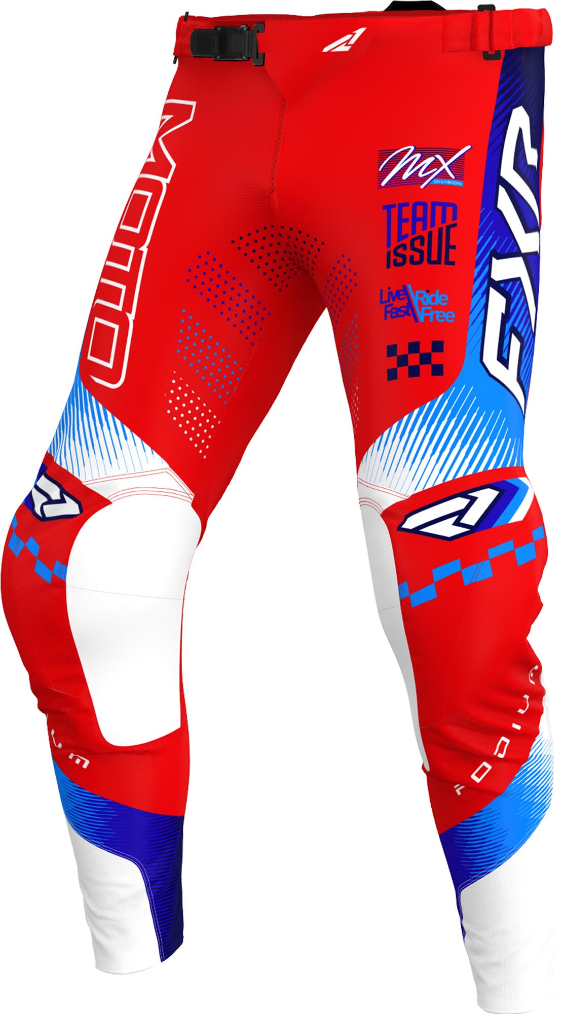 FXR Podium Gladiator Pantaloni da motocross rosso/bianco/blu 36 Figura 1