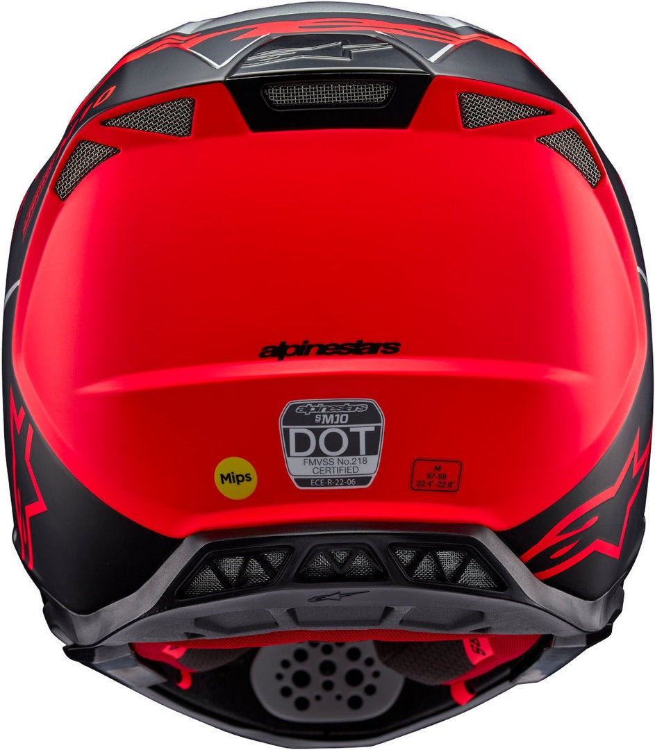 Alpinestars Supertech S-M10 Flood 2024 Casco da motocross nero/argento/rosso L (59/60) Figura 3