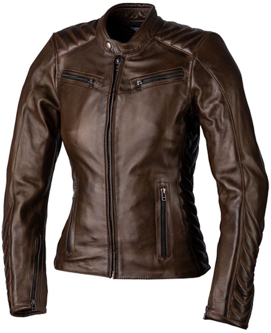 RST Roadster 3 Dame motorcykel læderjakke brun XL Figur 1
