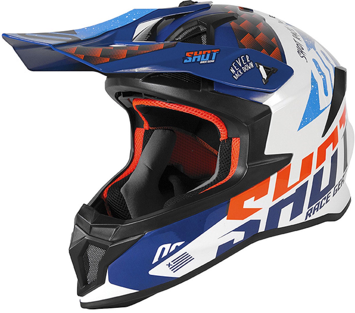 Shot Lite Rush Casco Motocross blu/arancione XXL (63/64) Figura 1