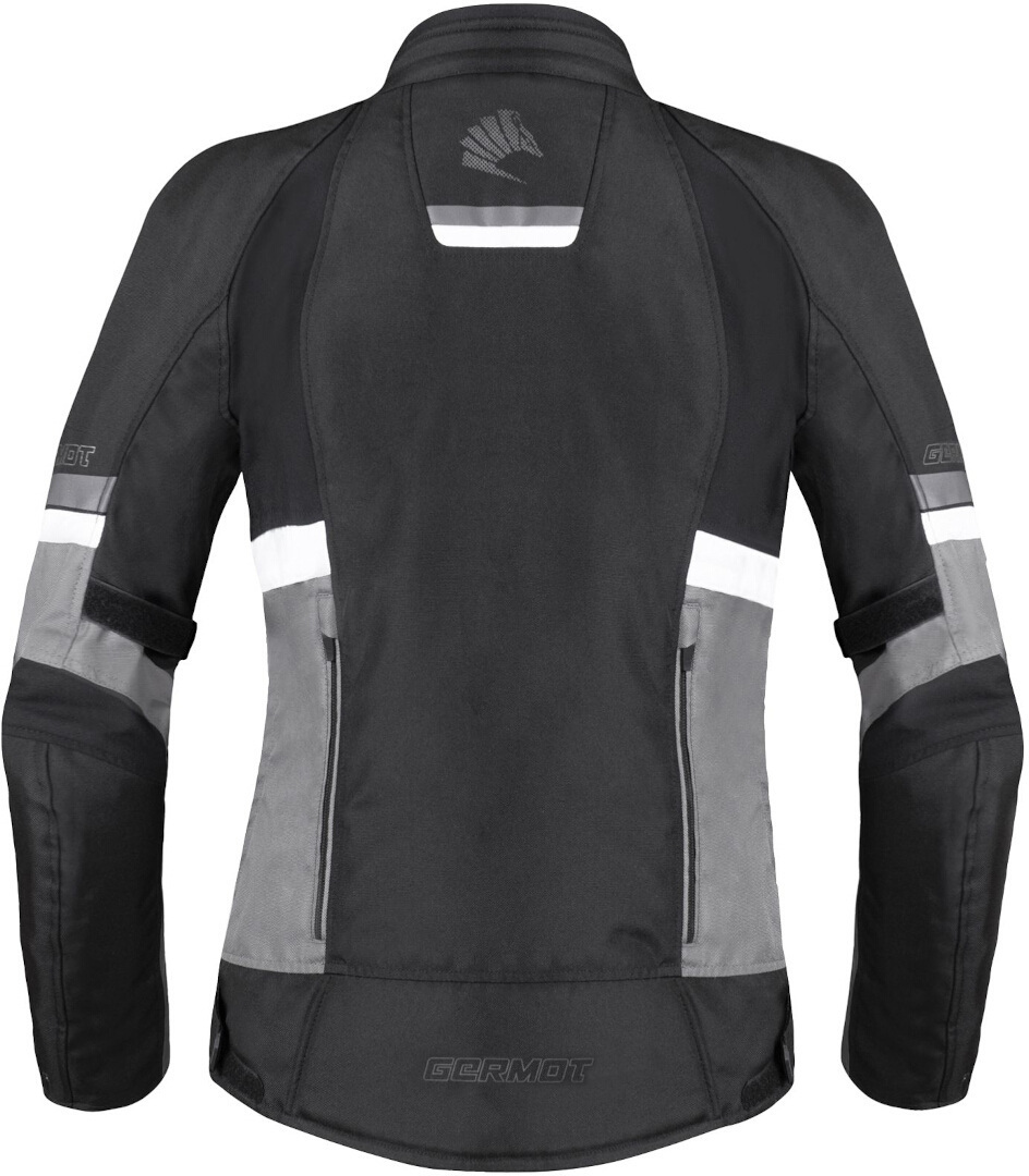 Germot Tara waterdichte dames motorfiets textiel jas zwart/grijs/wit 36 Figuur 2