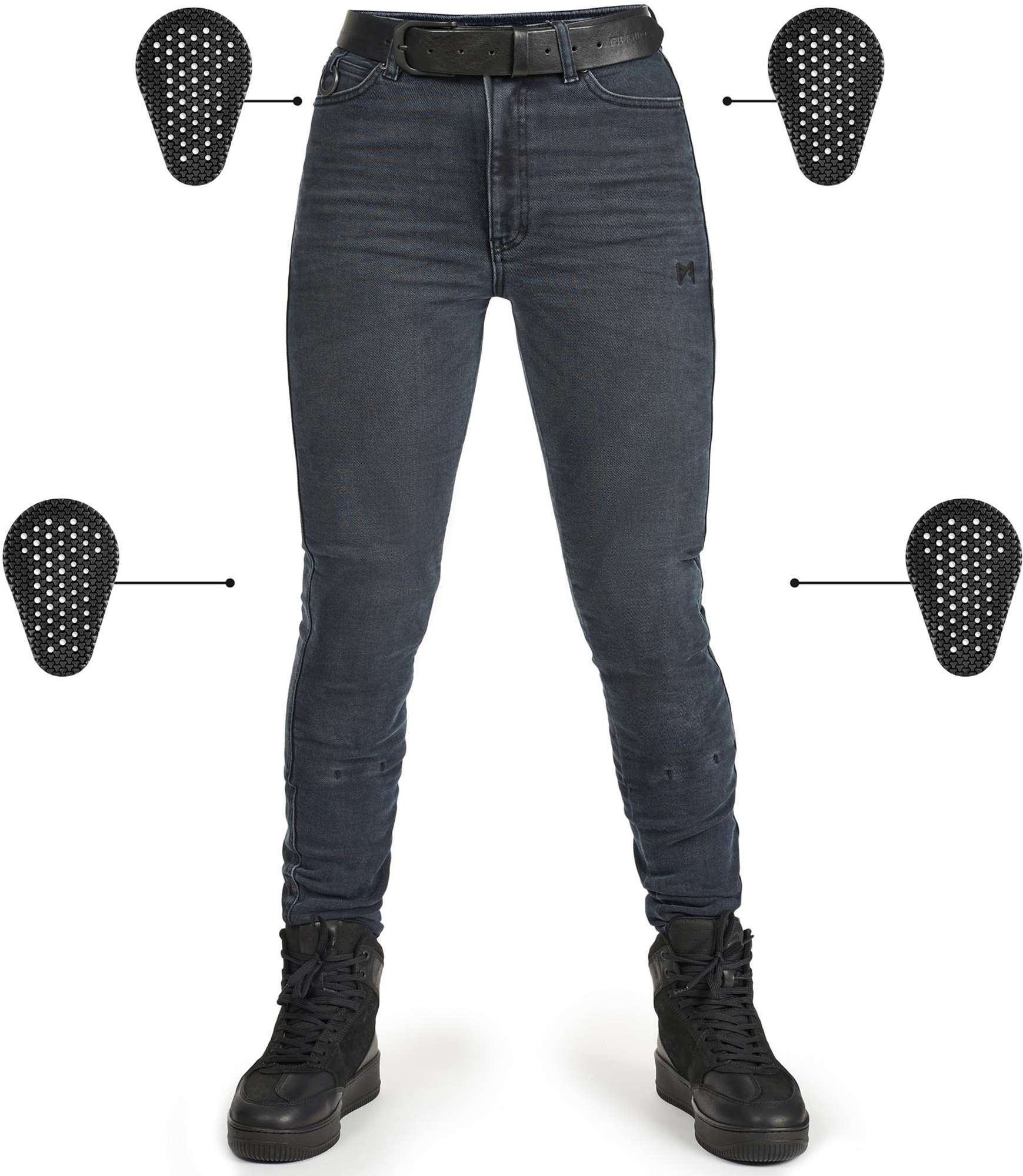Pando Moto Kaya Slim Graphite Jeans femininos de motocicleta Artigo principal Figura 1