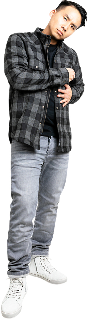 John Doe Motoshirt Skjorte grå/sort S Figur 13