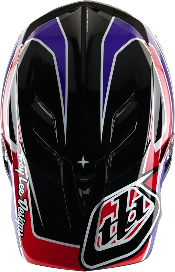 Troy Lee Designs D4 Mips Linear Polyacryliet Downhill Helm zwart/wit/rood/blauw S (55/56) Figuur 3