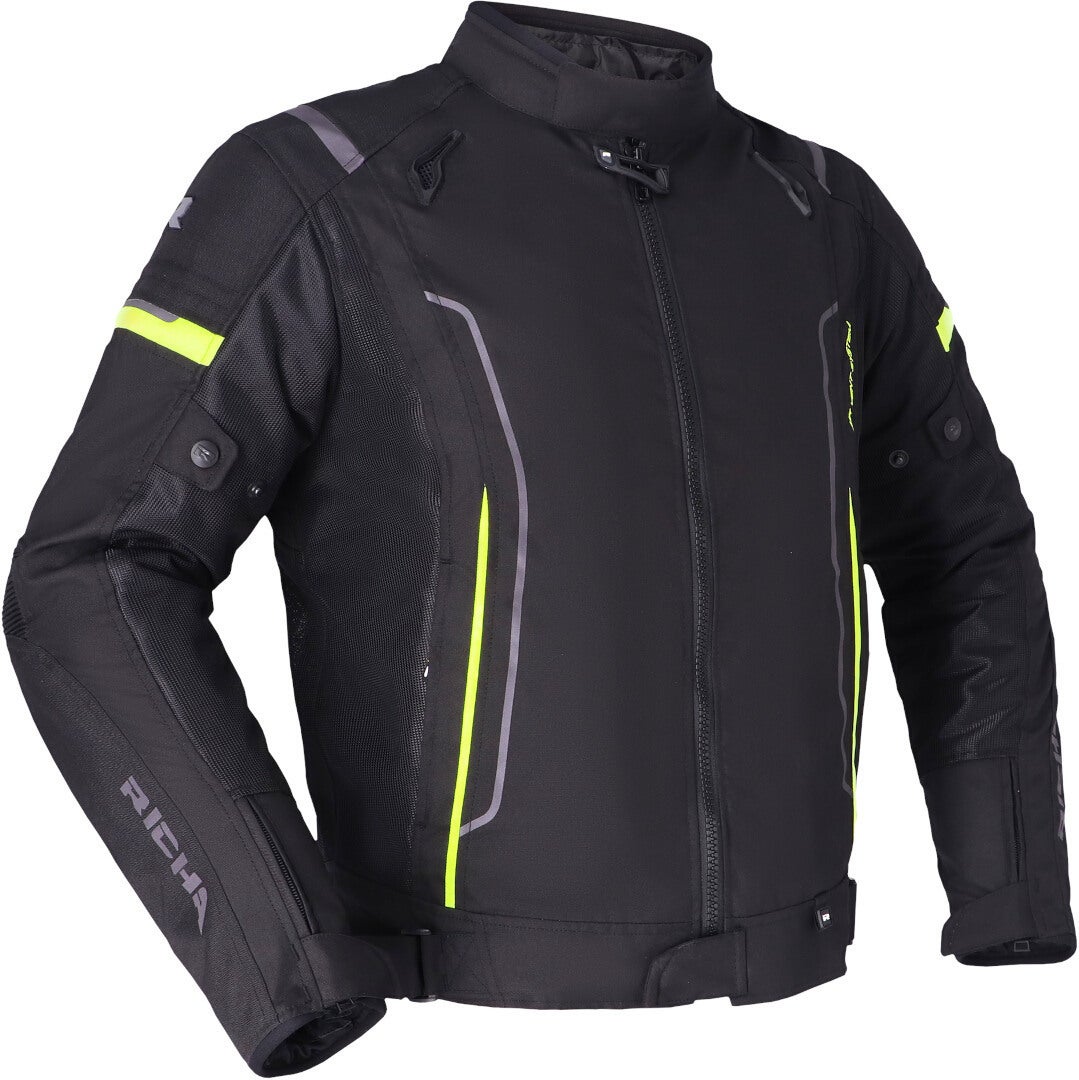 Richa Airstream 3 waterproof Motorcycle Textile Jacket black/yellow L Figure 1
