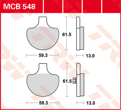 TRW Lucas Bremsbelag MCB548 Figur 1