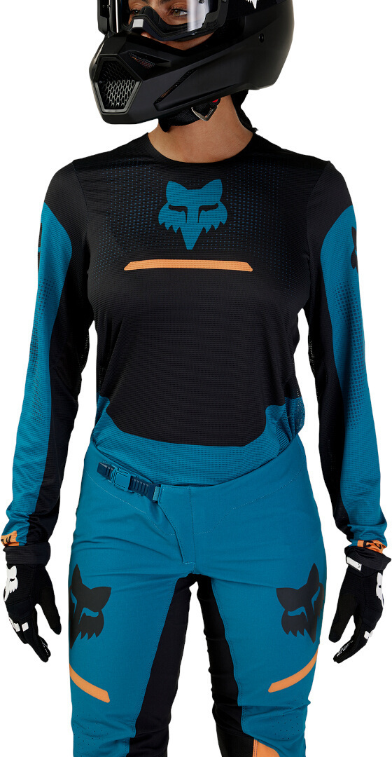 FOX Flexair Optical Motocross trøje til damer sort/blå M Figur 6