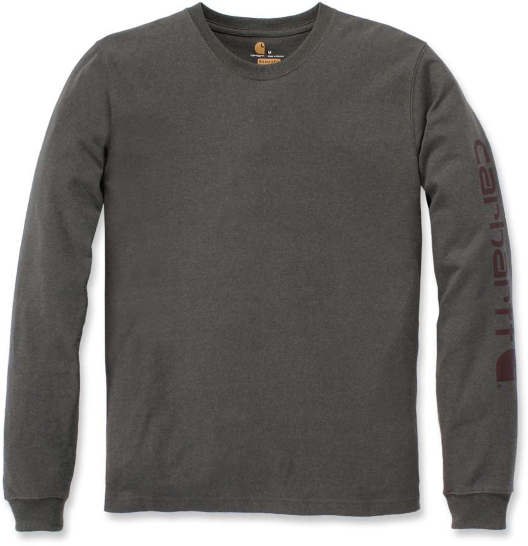 Carhartt Logo Langarmshirt dunkelgrau M Abbildung 1
