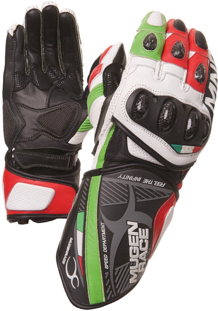 MUGENRACE Neptun Gants de moto Blanc/Rouge/Vert L Figure 1