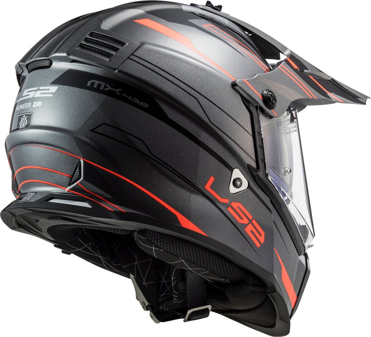 LS2 MX436 Pioneer Evo Knight Casque Motocross Gris/Orange S (55/56) Figure 7