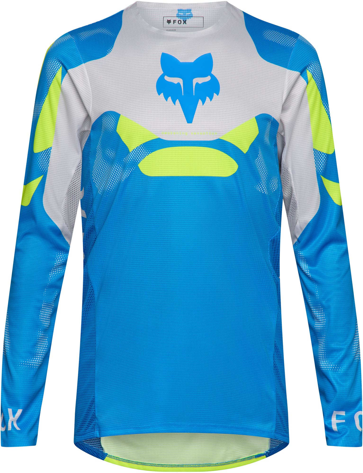 FOX Flexair Tactile Camisa de Motocross azul/branco/neon-amarelo 2XL Figura 1