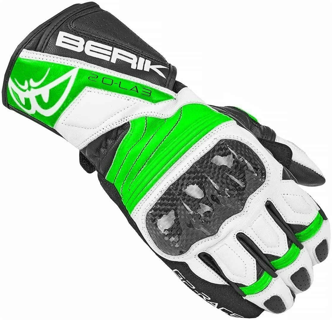Berik Zoldar Motorcykelhandsker sort/grøn/hvid 2XL Figur 1