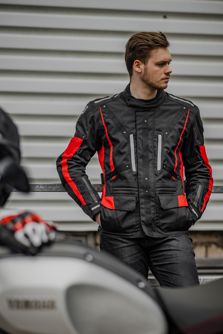 Berik Spencer waterproof Motorcycle Textile Jacket black/red 52 Figure 5