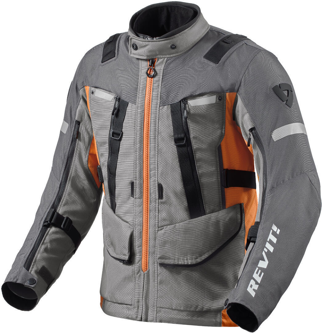 Revit Sand 4 H2O Motorcycle Textile Jacket grey/orange S Figure 1